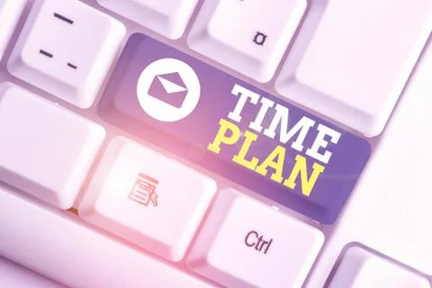 Word writing text Time Plan. Business concept for a system for paying for goods Fotos Stock
