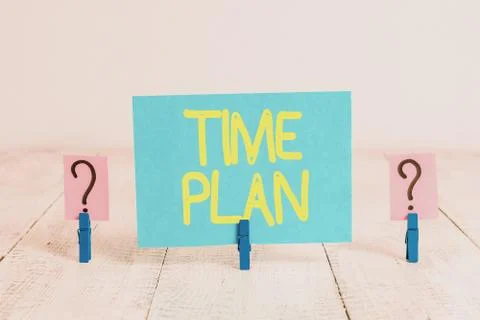 Word writing text Time Plan. Business concept for a system for paying for goods Fotos Stock