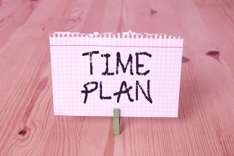 Word writing text Time Plan. Business concept for a system for paying for goods Fotos Stock