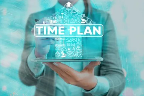 Word writing text Time Plan. Business concept for a system for paying for goods Fotos Stock