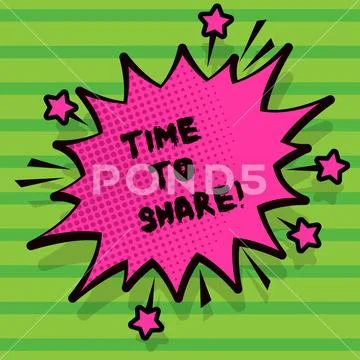 Word writing text Time To Share. Business concept for Communicate with your Stock Illustration