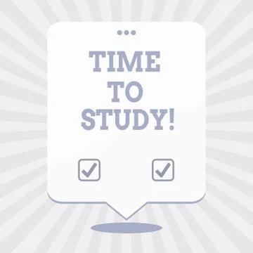 Word writing text Time To Study. Business concept for Exams ahead need 스톡 일러스트