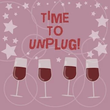 Word writing text Time To Unplug. Business concept for Relaxing giving up work Stock Illustration