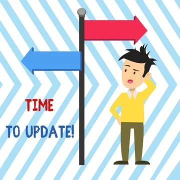 Word writing text Time To Update. Business concept for this right moment to make Stock Illustration