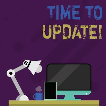 Word writing text Time To Update. Business concept for this is right moment to 库存插图