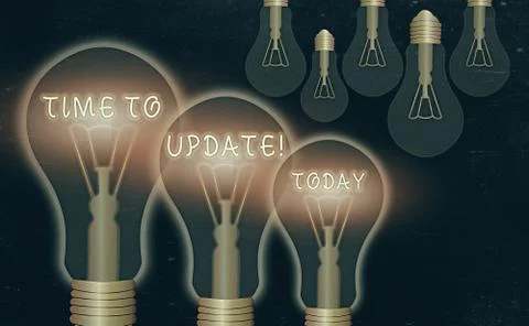 Word writing text Time To Update. Business concept for this right moment to make Stock Illustration