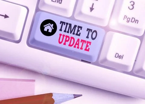 Word writing text Time To Update. Business concept for The latest information Stock Photos
