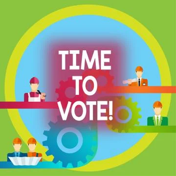 Word writing text Time To Vote. Business concept for Election ahead choose Ilustração Stock
