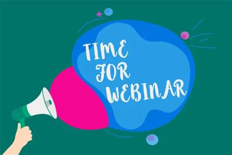 Word writing text Time For Webinar. Business concept for seminar conducted ov Illustrazione stock
