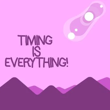 Word writing text Timing Is Everything. Business concept for Consideration ev Stock Illustration