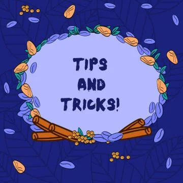 Word writing text Tips And Tricks. Business concept for Steps Life hacks Handy Stock Illustration