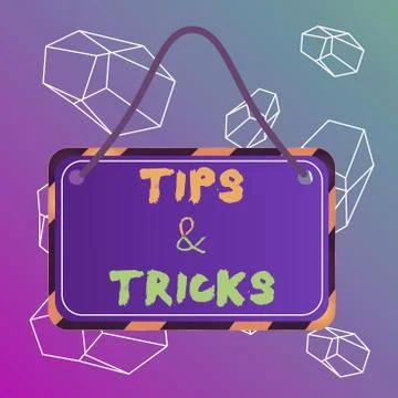 Word writing text Tips And Tricks. Business concept for Steps Lifehacks Handy Stock Illustration