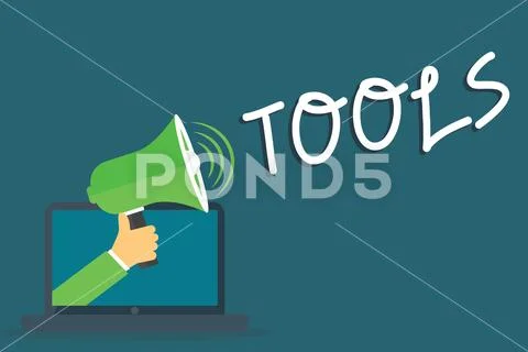 Word writing text Tools. Business concept for device implement like held and Stock Illustration