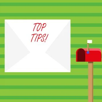 Word writing text Top Tips. Business concept for small but particularly useful Stock Illustration