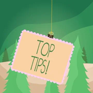 Word writing text Top Tips. Business concept for small but particularly useful Stock Illustration
