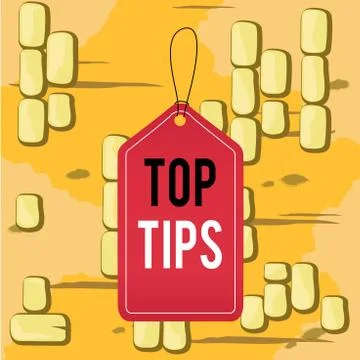 Word writing text Top Tips. Business concept for a small but particularly useful Stock Illustration