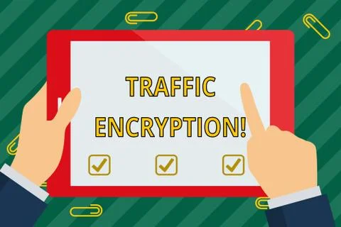Word writing text Traffic Encryption. Business concept for method of securing Stockillustratie