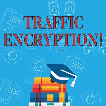 Word writing text Traffic Encryption. Business concept for method of securing 스톡 일러스트