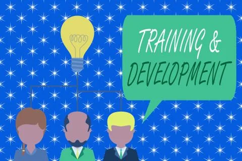 Word writing text Training And Development. Business concept for learn specific Stock Illustration