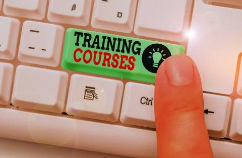 Word writing text Training Courses. Business concept for lessons to teach the Stock Photos