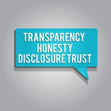 Word writing text Transparency Honesty Disclosure Trust. Business concept for イラスト素材