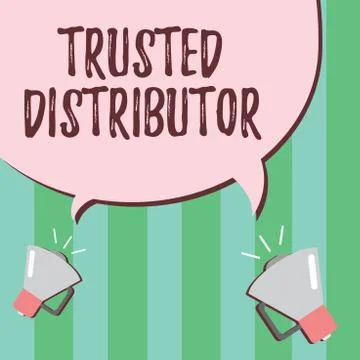 Word writing text Trusted Distributor. Business concept for Authorized Supplier Stock Illustration