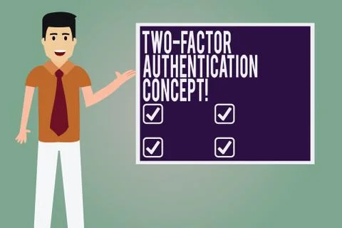 Word writing text Two Factor Authentication Concept. Business concept for two Stockillustratie