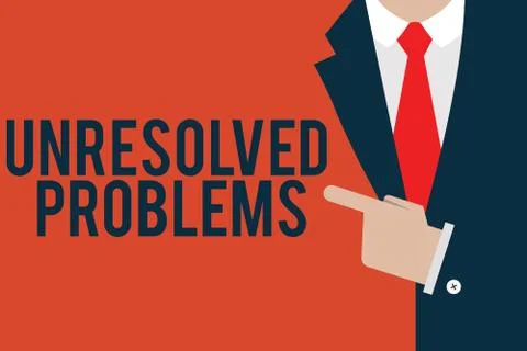 Word writing text Unresolved Problems. Business concept for those Queries no  Stock Illustration