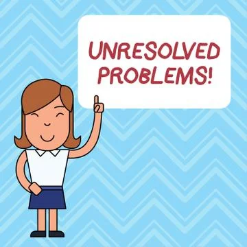 Word writing text Unresolved Problems. Business concept for those Queries no one Stock Illustration