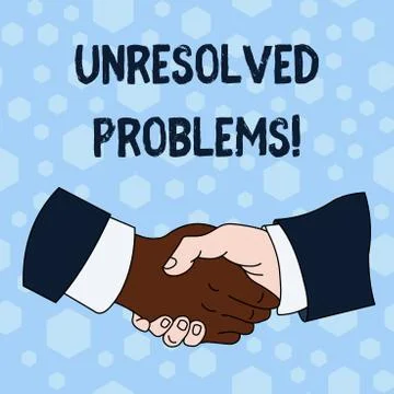Word writing text Unresolved Problems. Business concept for those Queries no one Stock Illustration