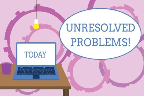 Word writing text Unresolved Problems. Business concept for those Queries no one Stock Illustration