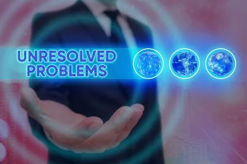 Word writing text Unresolved Problems. Business concept for those Queries no one Stock Photos