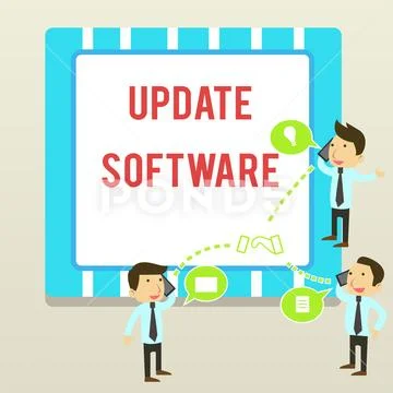 Word writing text Update Software. Business concept for replacing program with a Stock Illustration