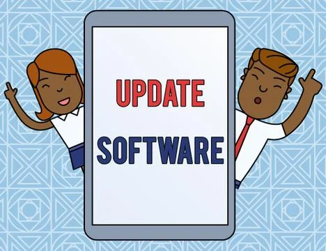 Word writing text Update Software. Business concept for replacing program with a Ilustración de archivo