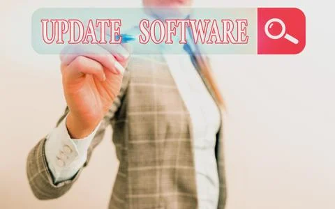 Word writing text Update Software. Business concept for adds minor software Stock Photos
