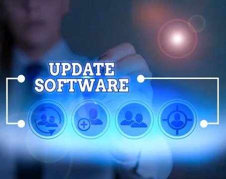 Word writing text Update Software. Business concept for adds minor software 스톡 사진