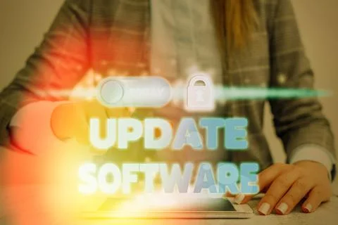 Word writing text Update Software. Business concept for replacing program with a 스톡 사진