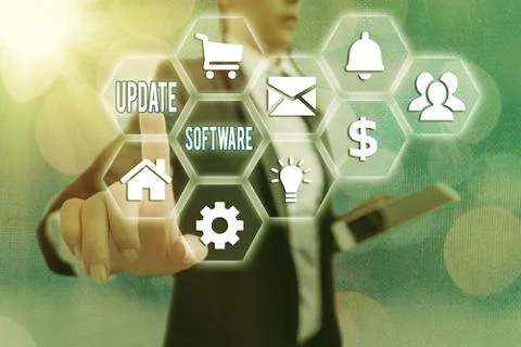 Word writing text Update Software. Business concept for an application patch Stock Photos