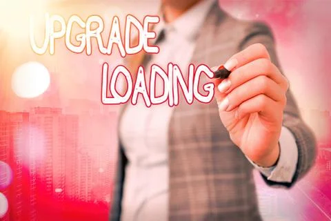 Word writing text Upgrade Loading. Business concept for advancement of Foto stock