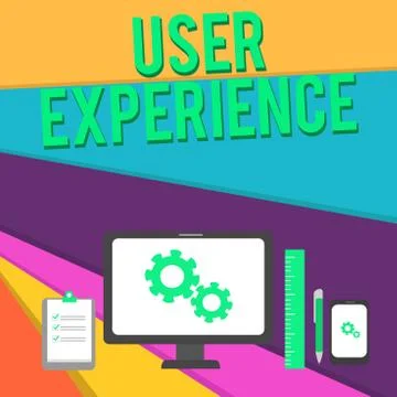 Word writing text User Experience. Business concept for using website especially Stock Illustration
