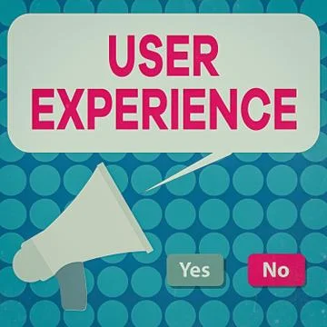 Word writing text User Experience. Business concept for how an individual reacts Stock Illustration