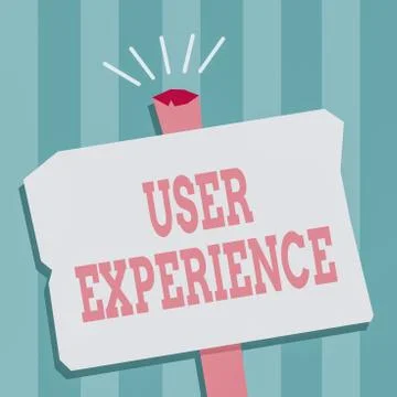 Word writing text User Experience. Business concept for how an individual reacts Stock Illustration