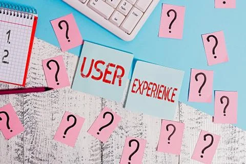 Word writing text User Experience. Business concept for how an individual reacts Stock Photos