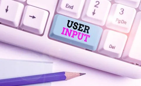 Word writing text User Input. Business concept for Any information or data that Stock Photos