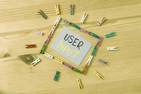 Word writing text User Input. Business concept for Any information or data that 스톡 사진