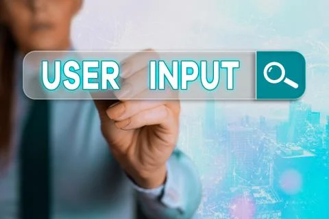 Word writing text User Input. Business concept for Any information or data that 스톡 사진