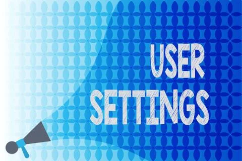 Word writing text User Settings. Business concept for Configuration of 스톡 일러스트