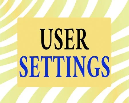 Word writing text User Settings. Business concept for Configuration of Stock Illustration