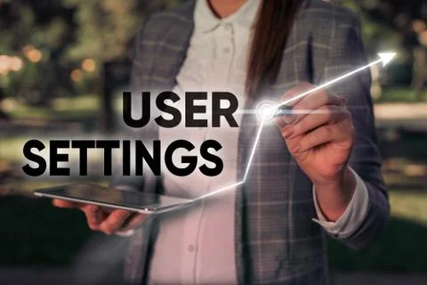 Word writing text User Settings. Business concept for Configuration of Stock Photos