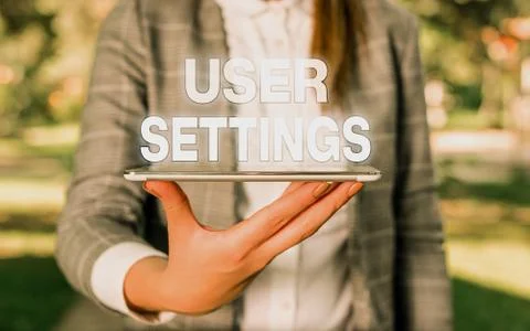 Word writing text User Settings. Business concept for Configuration of Stock Photos
